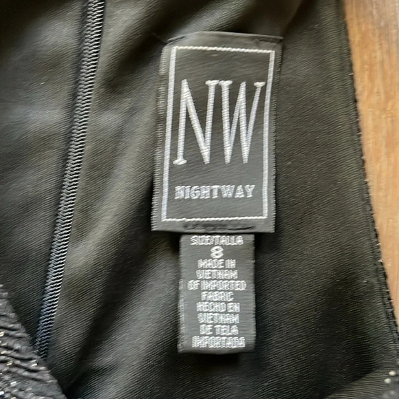 NW Nightway Glitter-Knit A-Line Dress Size 8 - Picture 6 of 11